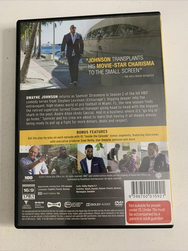 Ballers : Season 2 (DVD, 2016, 2-Disc) Dwayne Johnson Region 4
