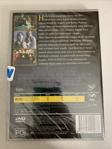 Hocus Pocus (DVD, 1993) Sarah Jessica Parker, Bette Midler Region 4 NEW Sealed