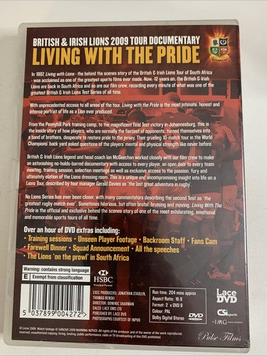 British & Irish Lions 2009 Living With Three Pride (DVD, 2-Disc) All Regions