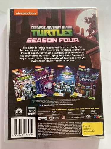 Teenage Mutant Ninja Turtles : Season 4 (DVD, 2017, 4-Disc) Nickelodeon Region 4
