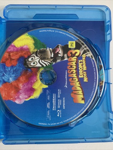 Madagascar 3: Europe's Most Wanted (Blu-ray + DVD, 2012, 2-Disc) Region B &4