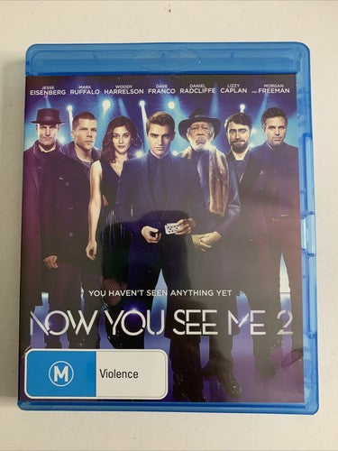 Now You See Me 2 (Blu-ray, 2016) Mark Ruffalo, Michael Caine, Morgan Freeman