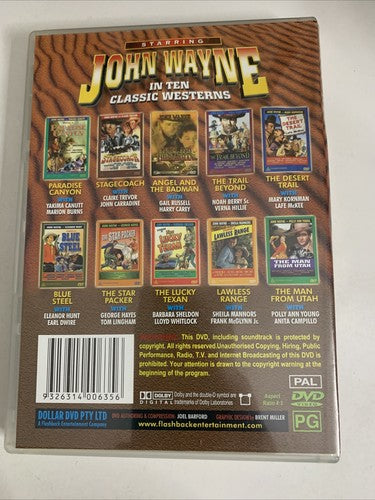 John Wayne In Ten Classic Westerns Movies (DVD, 4-Disc) All Regions