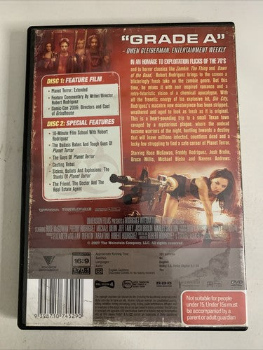Planet Terror (DVD, 2007) Bruce Willis, Josh Brolin, Rose Mcgowan Region 4