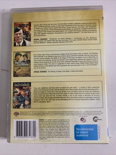 The Dirty Dozen / Kelly's Heroes / Battle of the Bulge (DVD, 1967) Region 4 NEW