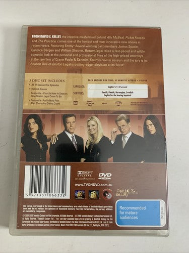 Boston Legal : Season 1 (DVD, 2004, 5-Disc) Region 4
