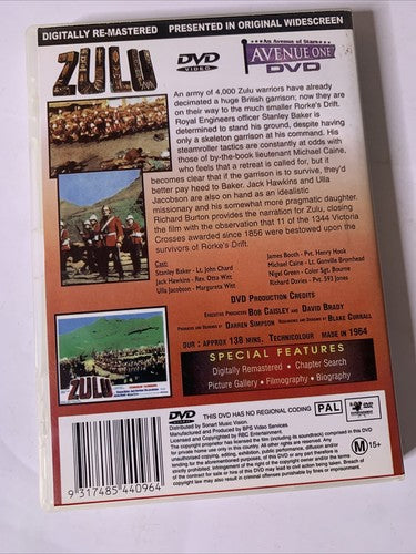 Zulu (DVD, 1964) Michael Caine, Richard Burton All Regions