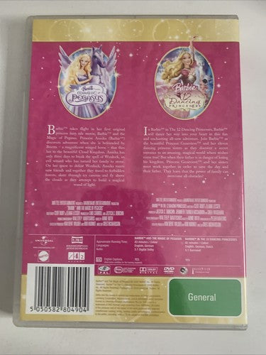 Barbie: Magic Of Pegasus / 12 Dancing Princesses (DVD, 2010, 2-Disc) Region 4 &2