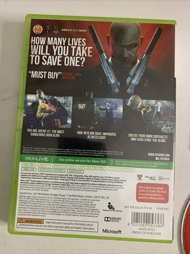 Hitman Absolution Microsoft XBOX 360 PAL Game Complete
