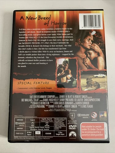 Cujo (Special Collector's Edition, DVD, 1983) Stephen King Horror Region 4