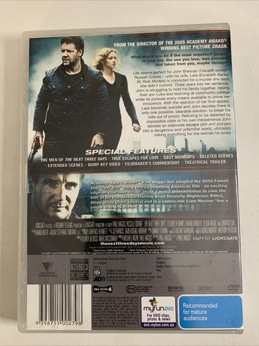 The Next Three Days (DVD, 2010) Russell Crowe Region 4