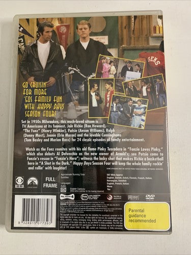 Happy Days : Season 4 (DVD, 1975, 3-Disc) Ron Howard Region 4 NEW