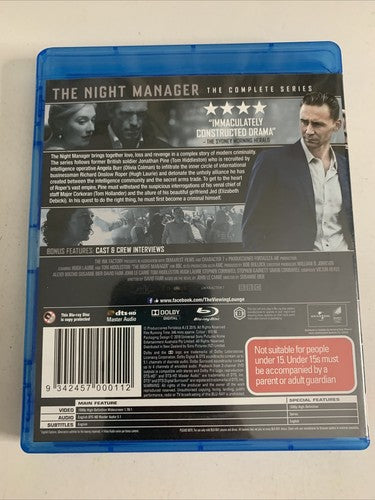The Night Manager : Season 1 (Blu-ray, 2016) Tom Hiddleston, Hugh Laurie RegionB