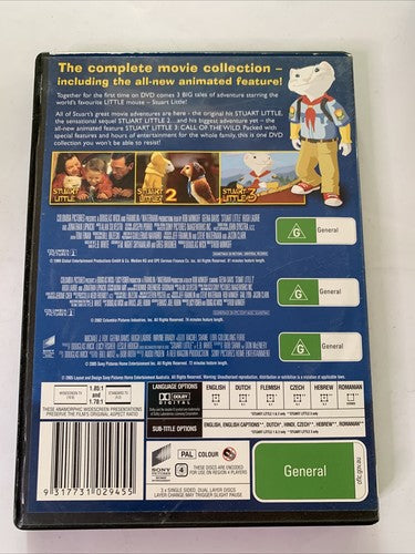 The Stuart Little 1, 2, 3 Collection (DVD, 1999) Animation Region 4