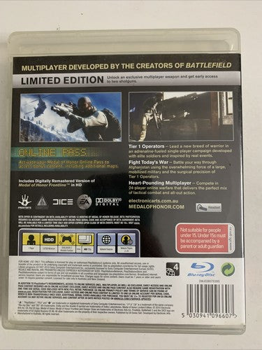 Medal Of Honor Limited Edition PS3 Sony PlayStation 3 Game