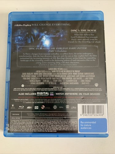 Harry Potter and the Order of the Phoenix  (Blu-ray, 2007, 2-Disc) Region B