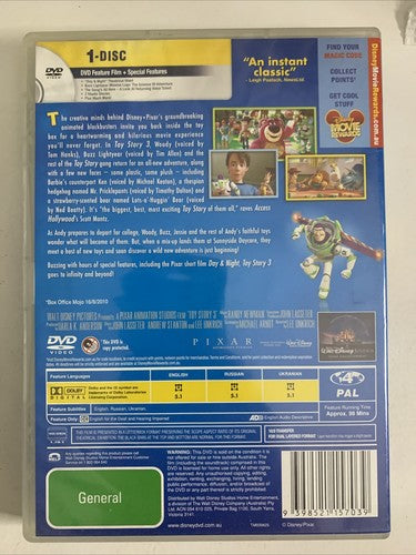 Toy Story 3 (DVD, 2010) Disney Pixar Film Region 4