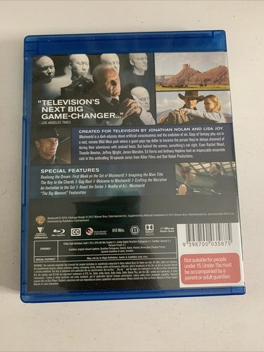 Westworld : Season 1 (Blu-ray, 2016, 3-Disc) Anthony Hopkins, Ed Harris Region B
