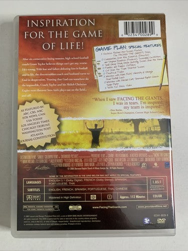 Facing The Giants (DVD, 2006) Alex Kendrick, Jim Mcbride  Region 1