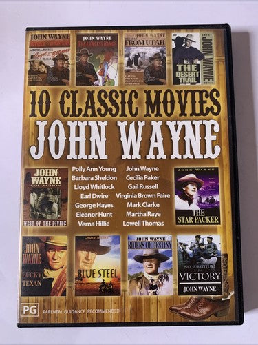 10 Classic Movies John Wayne (DVD, 4-Discs) All Regions