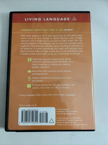 In-Flight Arabic : Learn Before You Land (CD, 2001) Audiobook