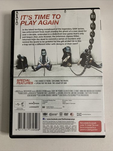 Jigsaw: The Game Continues (DVD, 2017) Horror Film Region 4