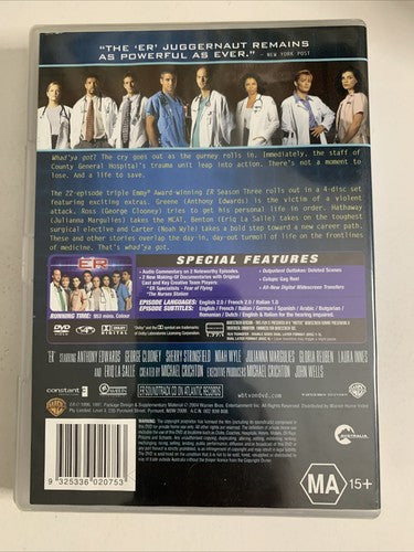 ER : The Complete Season 3 (DVD, 1996, 4-Disc) Region 4