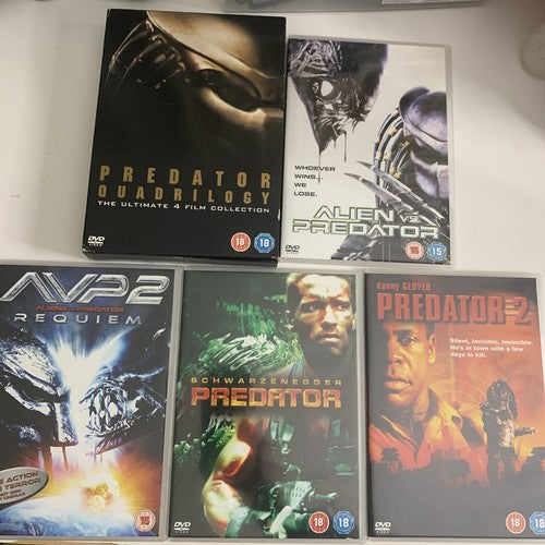 Predator Quadrilogy: Predator 1 &2, Alien Vs Predator, AVP 2 (DVD) Region 2
