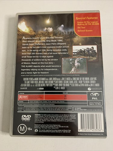 The Alamo (DVD, 2004) Billy Bob Thornton, Dennis Quaid, Patrick Wilson Region 4