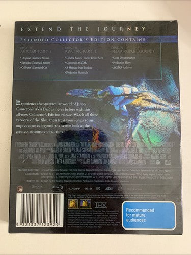 Avatar (Extended Collector's Edition, Blu-ray, 2009, 3-Disc) Region B