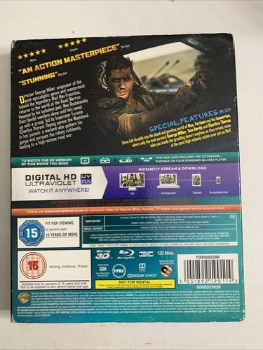 Mad Max-Fury Road 3D (Blu-ray 3D + 2D, 2013) Tom Hardy Region B