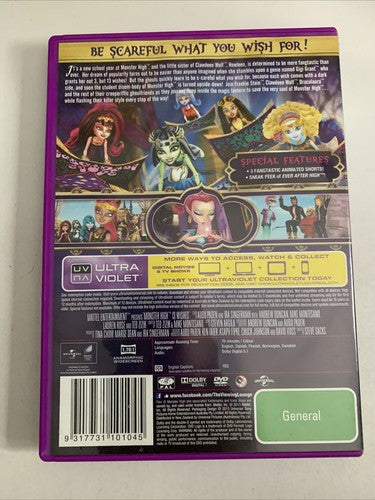 Monster High: 13 Wishes (DVD, 2013) Region 4 &2