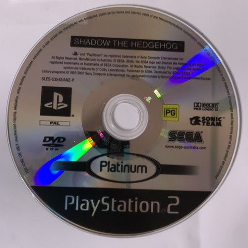 Shadow The Hedgehog PS2 Sony PlayStation 2 PAL SEGA Game Complete