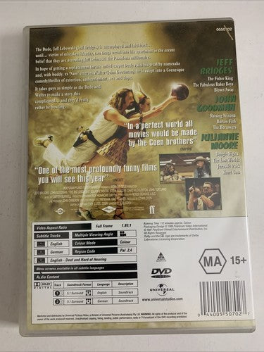 The Big Lebowski (DVD, 1997) Jeff Bridges, John Goodman, Steve Buscemi Region 4