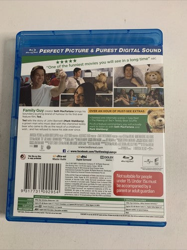 Ted (Blu-ray, 2012) Mark Wahlberg, Norah Jones, Patrick Stewart, Seth MacFarlane