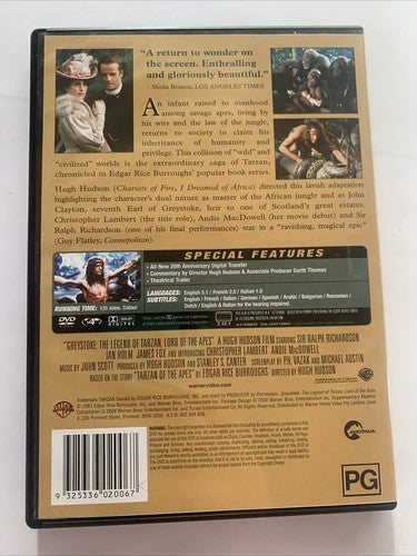 Greystoke: The Legend of Tarzan, Lord of the Apes (DVD, 1983) Region 4