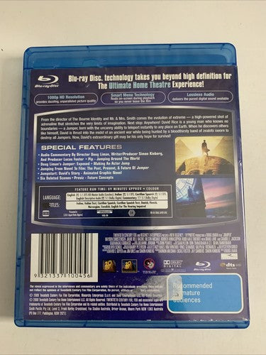 Jumper (Blu-ray, 2008) Samuel L. Jackson, Hayden Christensen Region B