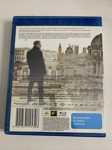 Skyfall (Blu-ray, 2012) Daniel Craig, Javier Bardem, Ralph Fiennes Region B