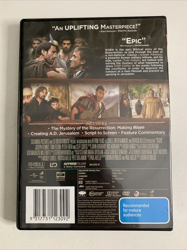 Risen (DVD, 2016) Joseph Fiennes, Tom Felton, Peter Firth Region 4 &2 NEW
