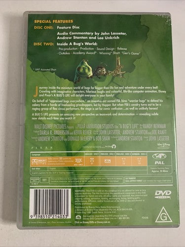 A Bug's Life (Collector's Edition, DVD, 1998, 2-Disc) Disney Pixar Film Region 4