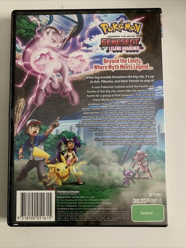 Pokemon The Movie: Genesect and the Legend Awakened (DVD, 2013) Anime Region 4