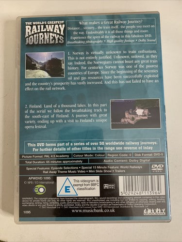 The World's Greatest Railway Journeys: Norway and Finland (DVD) All Regions