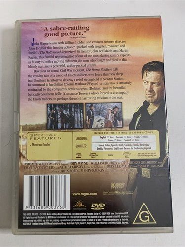 The Horse Soldiers (DVD, 1959) John Wayne, William Holden Region 4