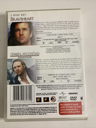 Braveheart / Master And Commander: The Far Side Of The World (DVD, 2-Discs)