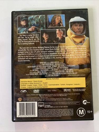 Outbreak (DVD, 1995) Dustin Hoffman, Kevin Spacey, Morgan Freeman Region 4