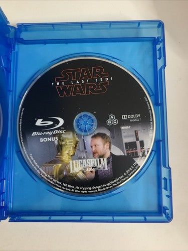 Star Wars: The Last Jedi (Blu-ray, 2017, 2-Disc) All Regions