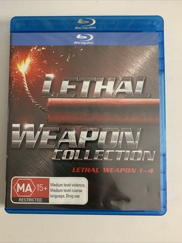 Lethal Weapon Collection 1-4 (Blu-ray, 4-Disc) Mel Gibson, Danny Glover Region B