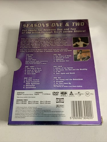 Sliders : Season 1 & 2 Dual Dimension Edition (DVD, 1996, 6-Discs) Region 4 &2