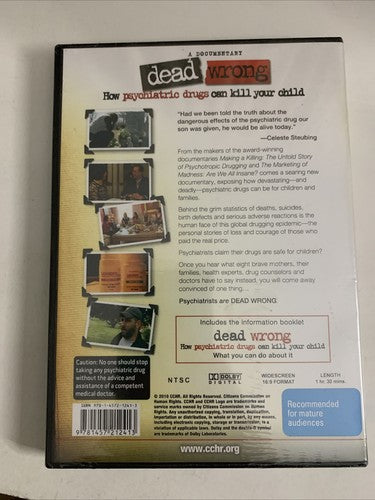 Dead Wrong: How Psychiatric Drugs Can Kill Your Child (DVD) All Regions NEW