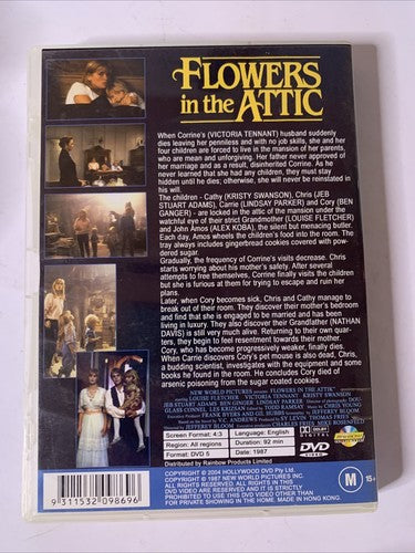 Flowers in the Attic (DVD, 1987) Kristy Swanson, Victoria Tennant  All Regions